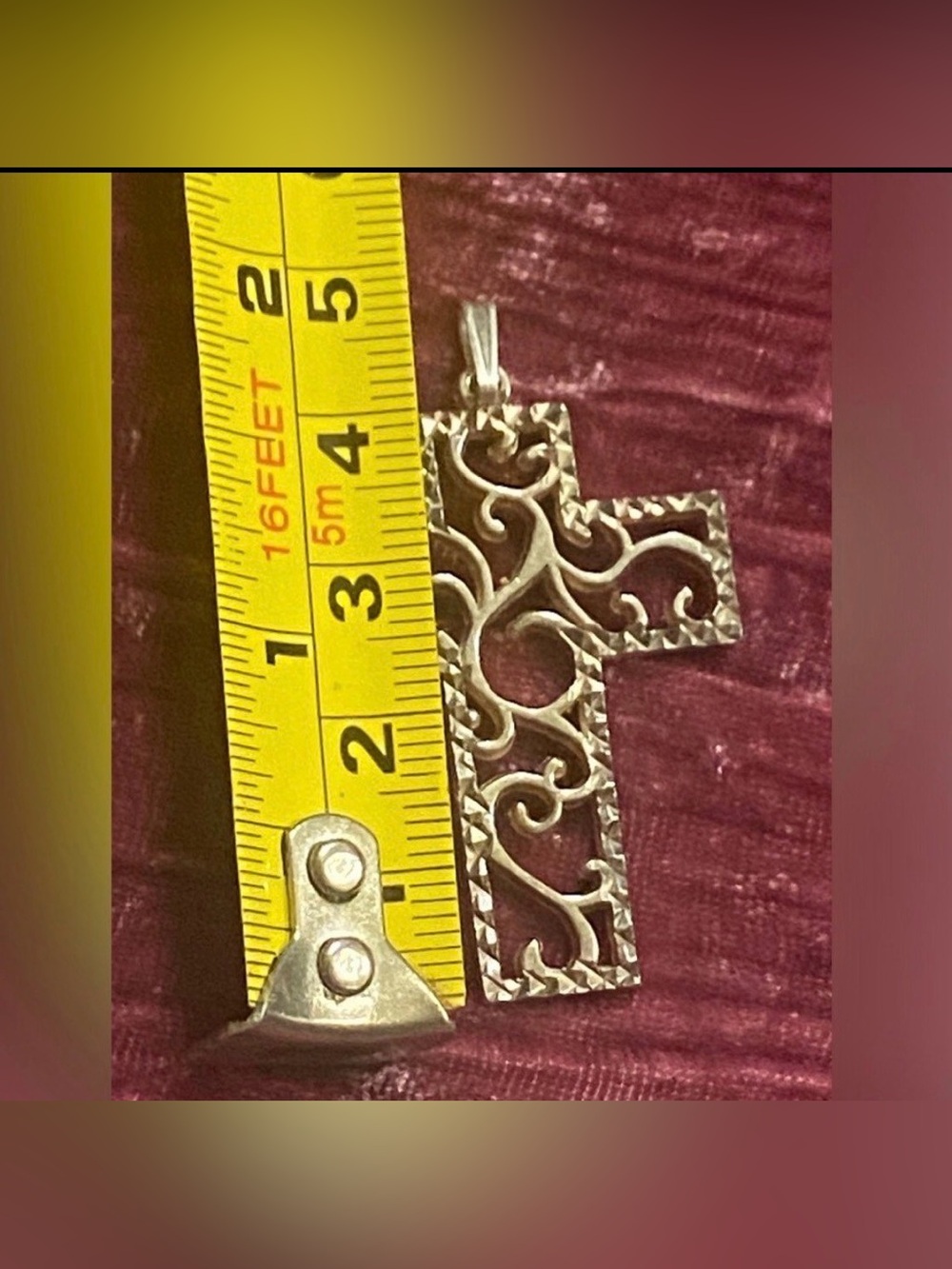 Large Sterling Silver Ornate Cross Pendant #7842 - Picture 8 of 13